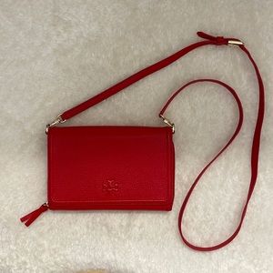 Tory Burch Purse - red wallet on a chain. Great condition